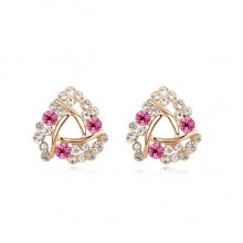 Eye-Catching Triangle Rose Gold Crystal Earrings